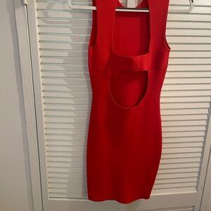 Alexander Wang Red Cut-Out Bodycon Mini Dress